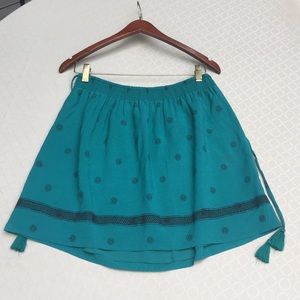 LOFT Skirts - LOFT Dark Emerald Embroidered Gathered Skirt.1890 LOFT Skirts - LOFT Dark Emerald Embroidered Gathered Skirt.1890